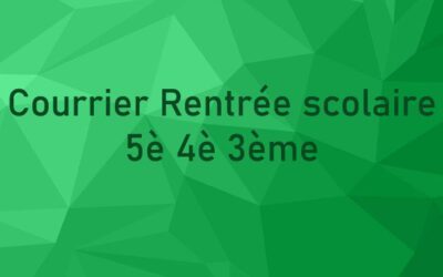 Rentrée scolaire 5è 4è 3ème