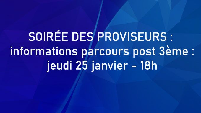 SOIRÉE DES PROVISEURS