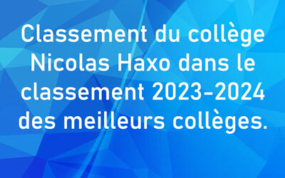 Classement du collège Nicolas Haxo dans le classement 2023-2024 des meilleurs collèges